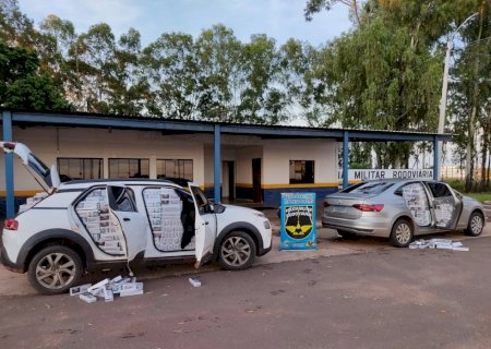 Polícia Militar Rodoviária apreende dois veículos transportando cigarros contrabandeados em Ponta Porã