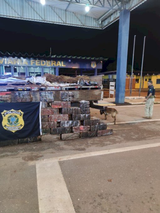 PRF apreende em MT caminhão de Dourados com uma tonelada de droga.