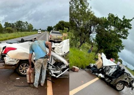 Motorista perde controle da direção e colide em arvore na BR -162.