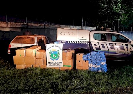 Angélica - Polícia Militar apreende mercadorias contrabandeadas do Paraguai em 29 mil reais.