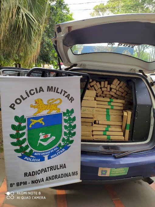 Polícia Militar prende homem transportando 300 quilos de maconha em Nova Andradina.