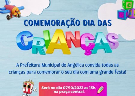 Comemoração do dia das crianças será neste sábado na praça central.
