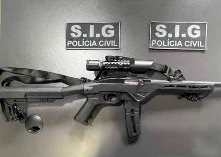Polícia Cívil de Novo Horizonte do Sul com apoio do SIG, apreende arma de fogo utilizada para atirar em cachorro