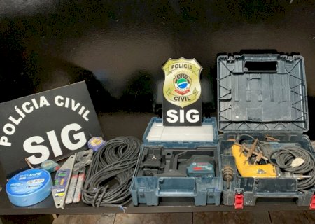 Nova Andradina - Polícia Civil identifica autores de furto em uma construção e recupera os objetos subtraídos