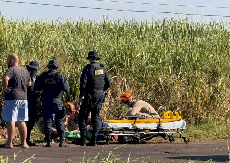 Motociclista fica ferido após colidir com carreta na MS-134 entre Nova Andradina e Batayporã