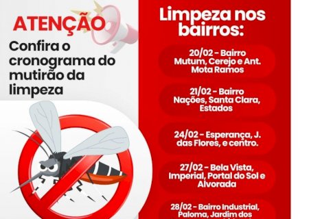 Angélica - Mutirão de limpeza inicia na próxima quinta-feira(20)