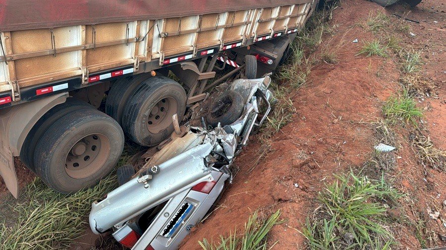Colisão entre carreta e carro deixa uma pessoa morta na MS-134 entre Batayporã e Nova Andradina