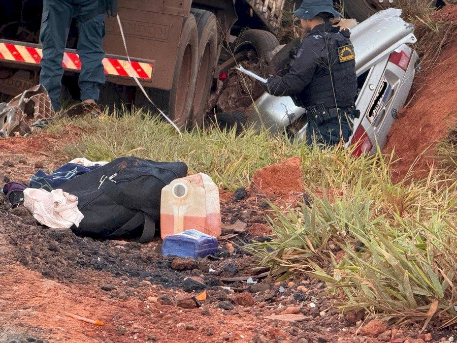 Segunda vítima é encontrada sem vida em carro destruído na MS-134, entre Batayporã e Nova Andradina