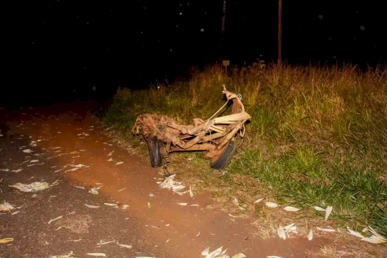 Carro com carretinha de milho cai em ribanceira após acidente na BR-060