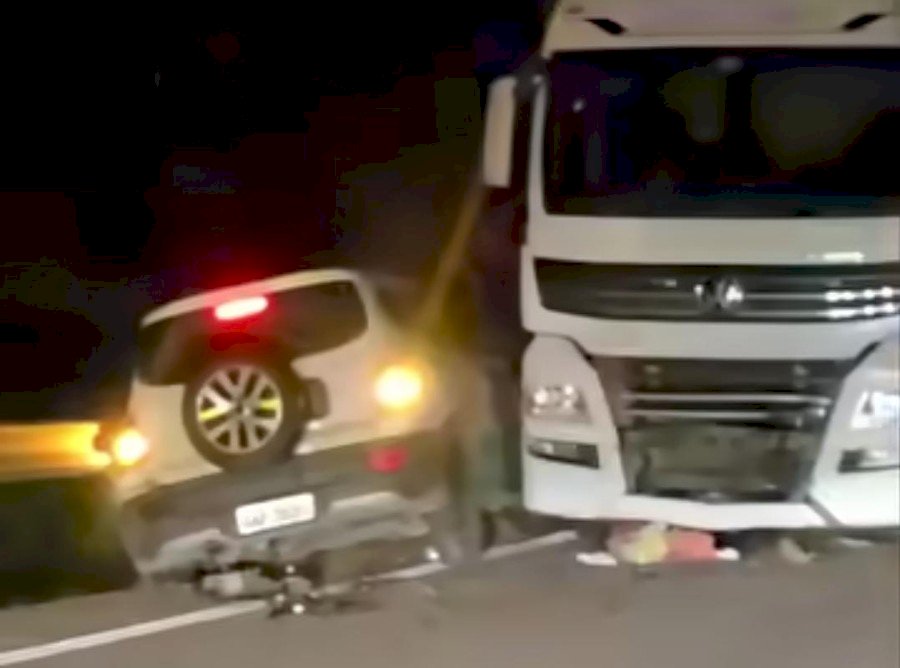 Colisão entre veículos na BR-163 deixa 1 morto e dezenas de feridos em Nova Alvorada do Sul