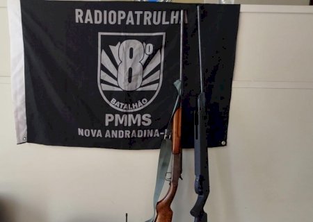 Polícia Militar flagrou caçador com caça ilegal e apreendeu armas de fogo em área rural de Nova Andradina