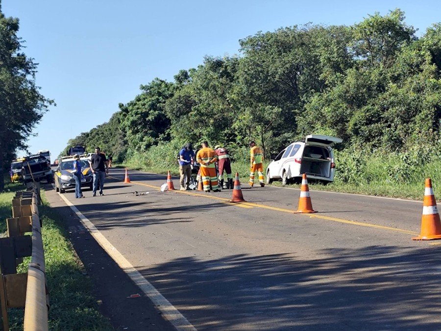 Acidente entre moto e caminhonete na BR - 163 deixa uma vítima fatal