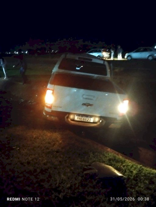 Ivinhema - Motorista fica ferido após capotamento na MS-141, em frente ao Elegance Eventos