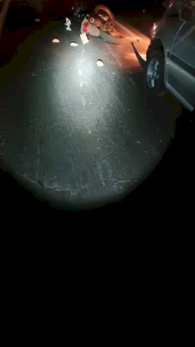 Ivinhema - Colisão entre carro e moto, deixa motociclista ferido na BR-376, em Amandina