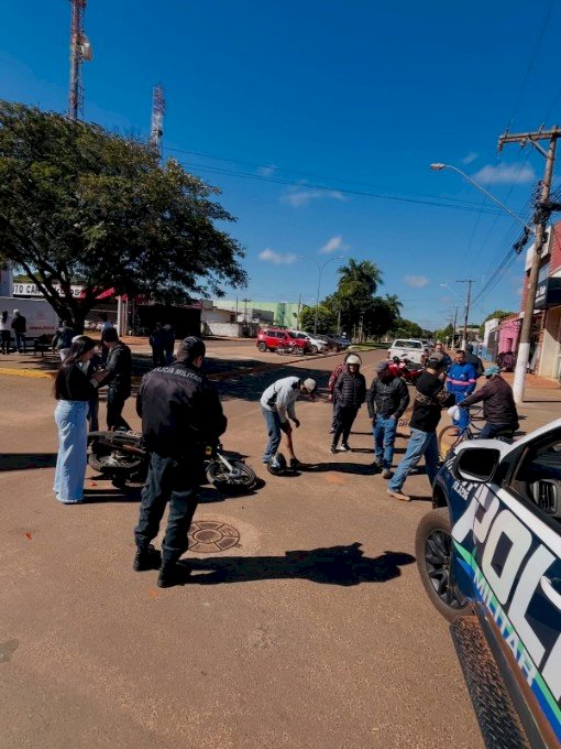 Angélica - Motociclista fica ferido em acidente e motorista foge sem prestar socorro