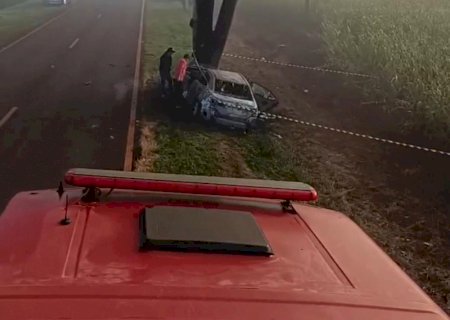 Colisão seguida de incêndio mata duas pessoas na rodovia entre Dourados e Panambi