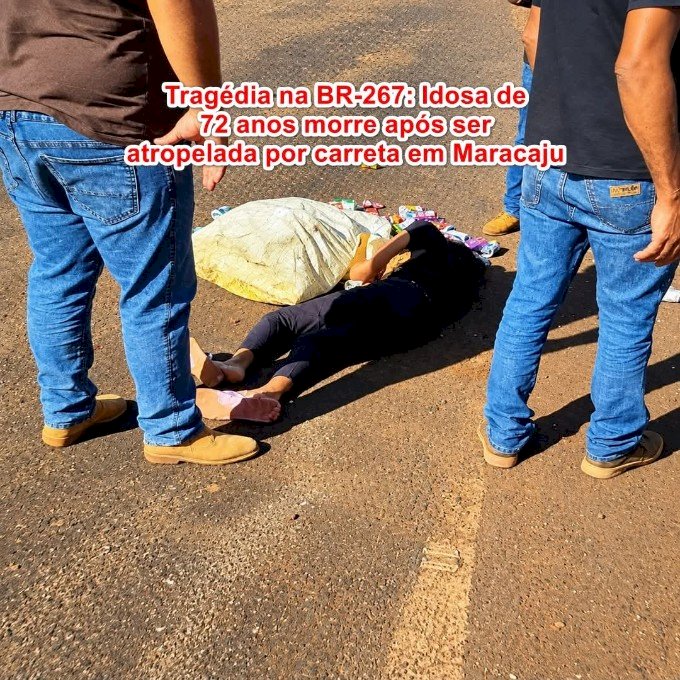Tragédia na BR-267: Idosa de 72 anos morre após ser atropelada por carreta